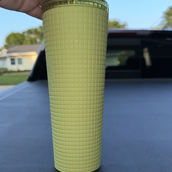 New Starbucks Meadow Yellow Soft Touch Tumbler 24oz - Picture 3 of 7